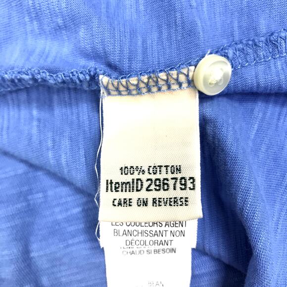 L.L. BEAN Long Sleeve Henley Top Women L Sky Blue Textured Outdoor Cottage Fairy - Picture 6 of 8